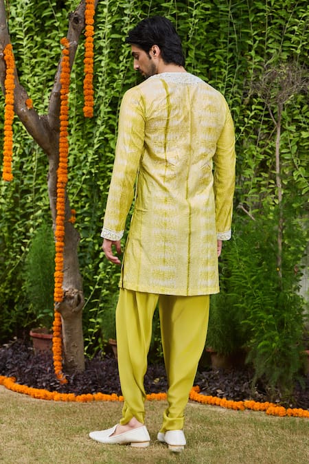 Histori Shibori Tie-Dyed Embroidered Kurta Set 