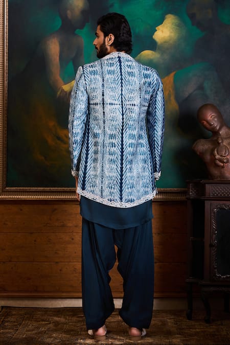 Histori Shibori Tie-Dyed Sherwani Jacket Set 