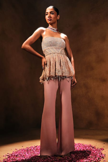 Mukta Sabharwal Noor Embroidered Peplum Top Set 