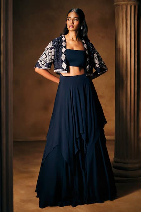 Mukta Sabharwal Rangat Embellished Jacket Lehenga Set 