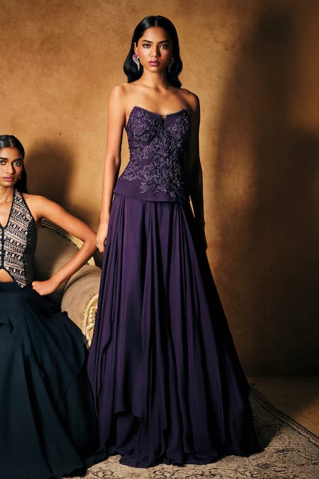 Mukta Sabharwal Yahvi Embroidered Corset With Lehenga 