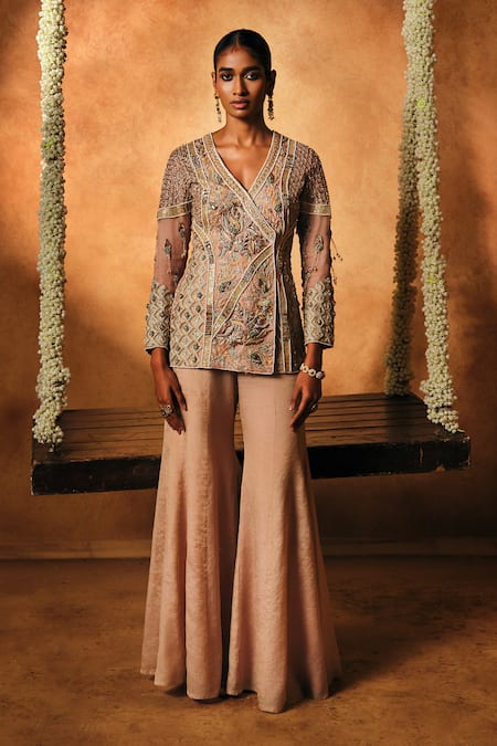 Mukta Sabharwal Vishakha Embellished Jacket With Flared Pant 