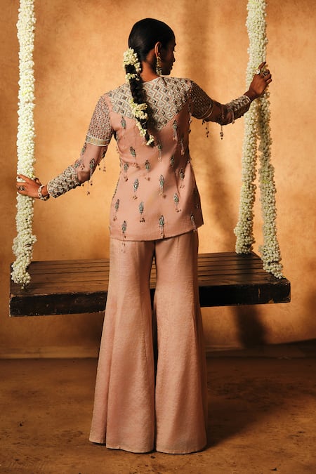 Mukta Sabharwal Vishakha Embellished Jacket With Flared Pant 