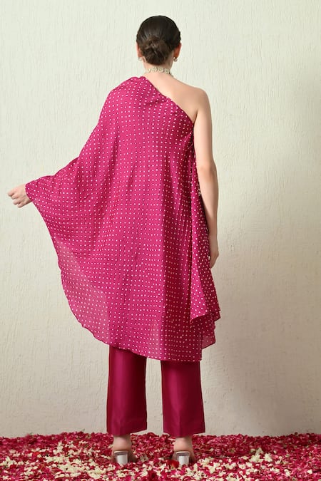 OHH CROW Bandhani Kaftan & Pant Set 