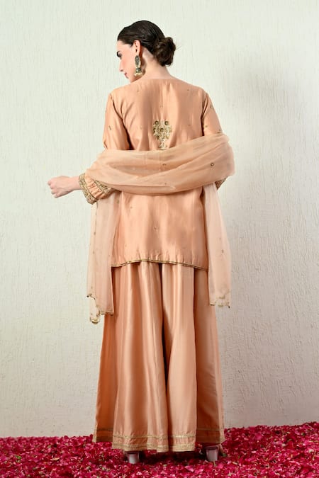 OHH CROW Embroidered Kurta Sharara Set 