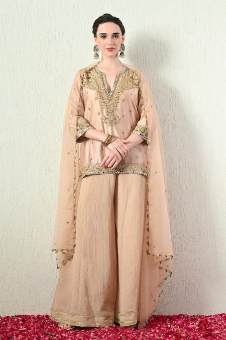 OHH CROW Embroidered Kurta Sharara Set 