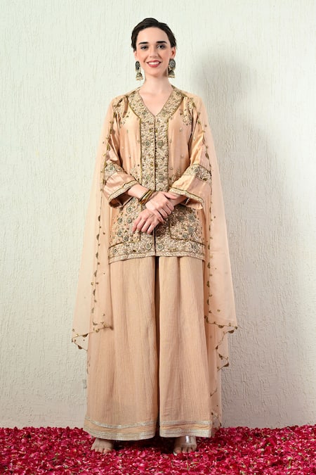 OHH CROW Embroidered Kurta Sharara Set 