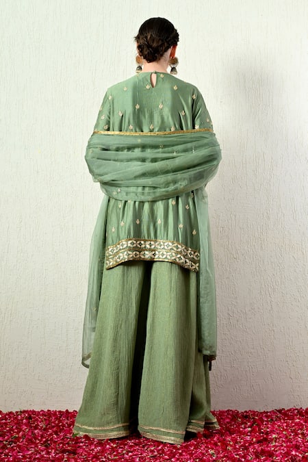 OHH CROW Embroidered Kurta Sharara Set 