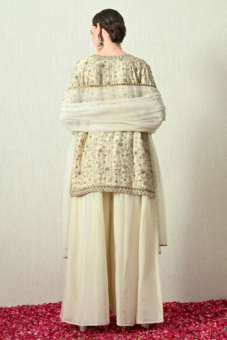 OHH CROW Embroidered Kurta Sharara Set 