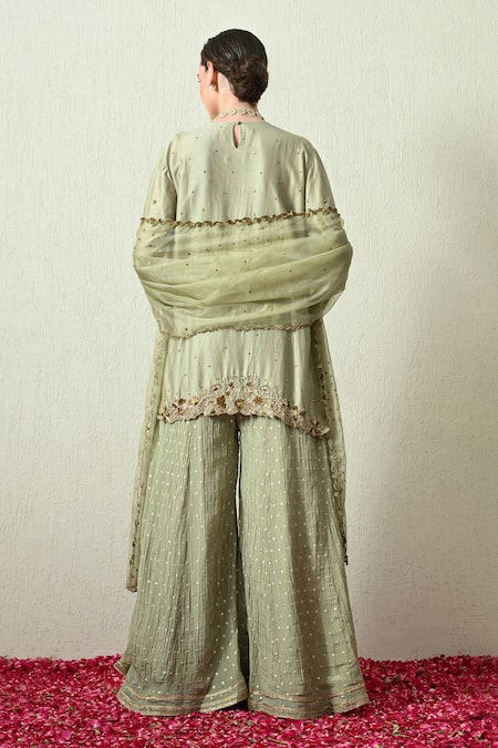 OHH CROW Embroidered Kurta Sharara Set 