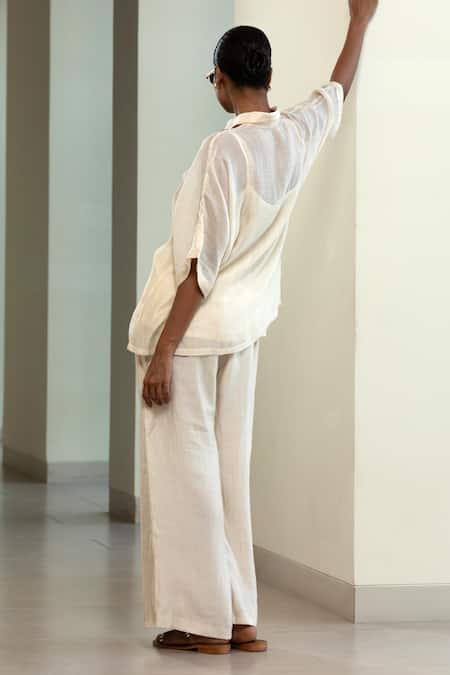 Eeda Geometric Patchwork Viscose Silk Shirt & Slip 