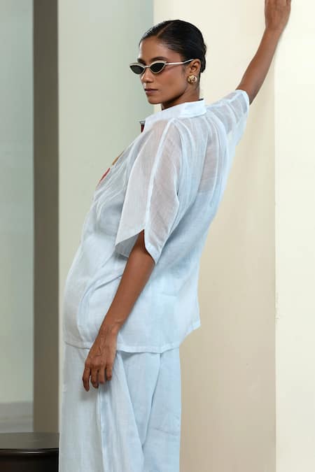 Eeda Geometric Patchwork Shirt With Inner 