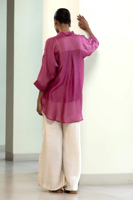 Eeda Sequins Embroidered Abstract Shirt With Slip 