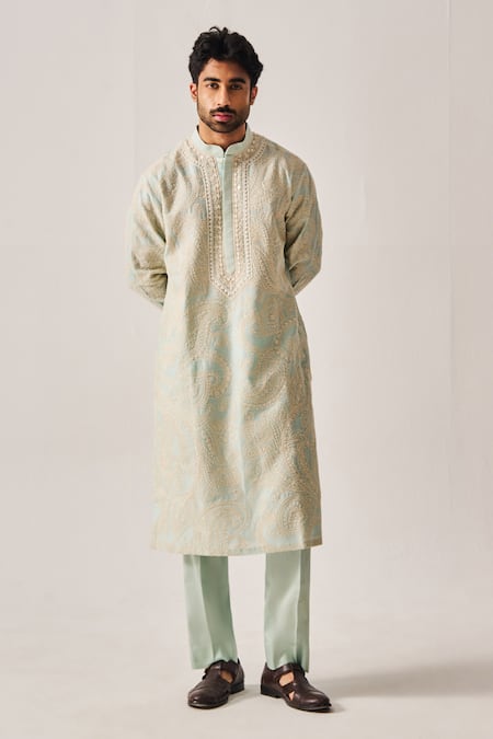 Wabi Sabi By Anshum-Ritesh Paisley Bageecha Paisley Embroidered Chanderi Kurta & Pyjama 