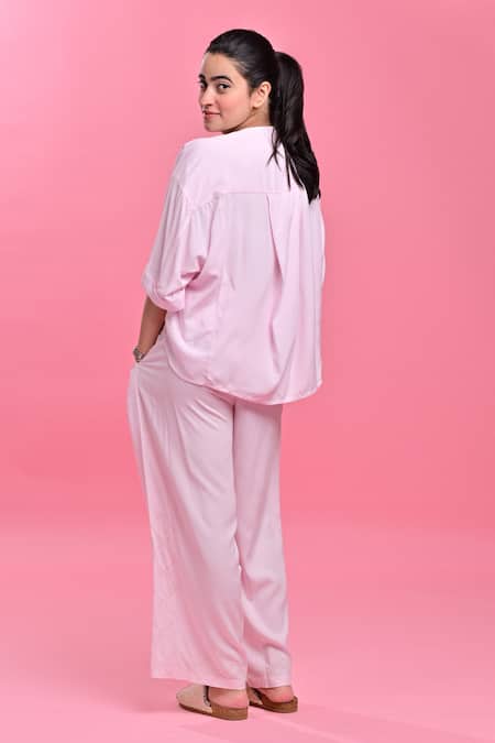 Beachbum Baby Pink Hand Embroidered Co-Ord Set 