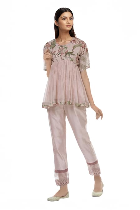 Torani Pink Chanderi Pants 