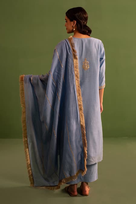 Kameez Gota Patti Work Chanderi Kurta Set 