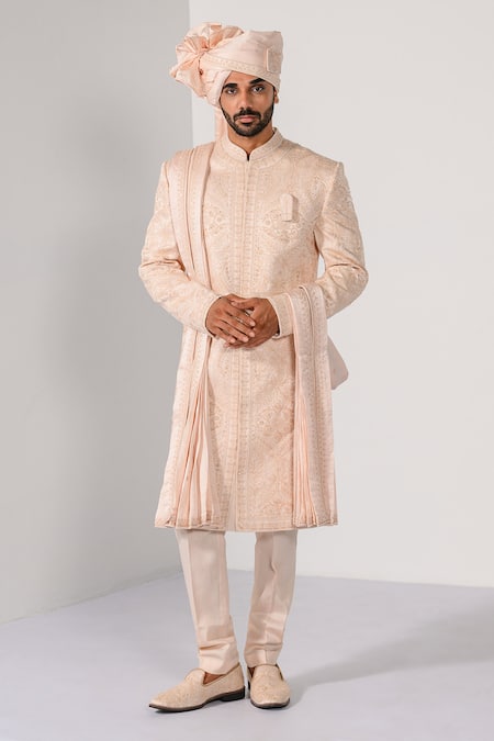 Kalpana Naik Imperial Blush Zardozi Embroidered Sherwani Kurta Set 