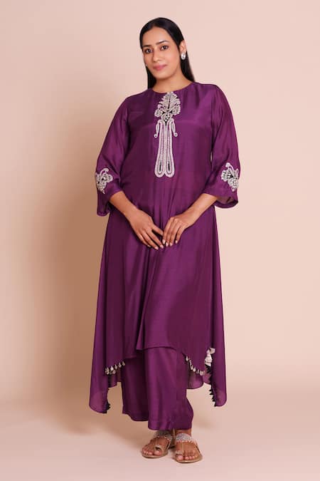 Brij Iraaya Purple Embroidered Kurta Set 