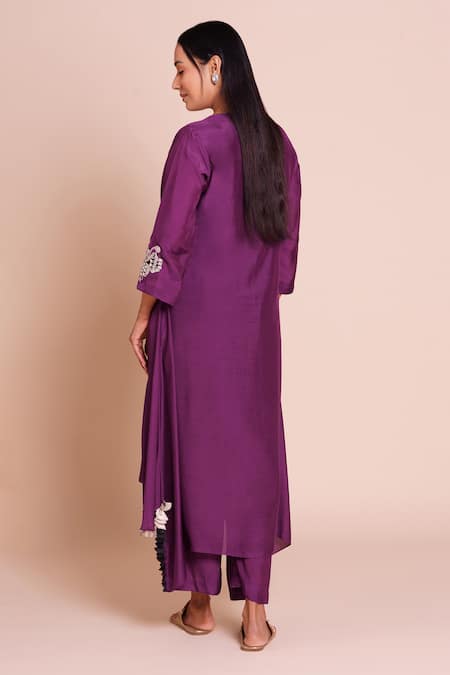 Brij Iraaya Purple Embroidered Kurta Set 