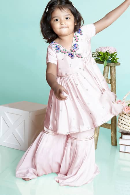 Toddle Kidswear Floral Flight Kurta Sharara Set 