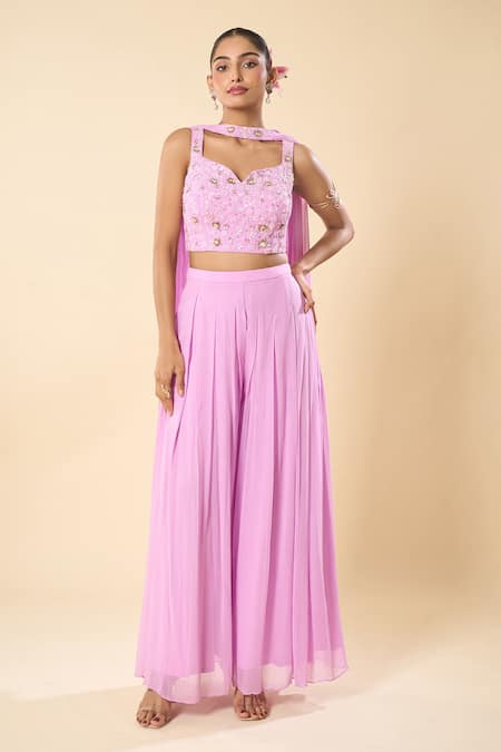 Samyukta Singhania Hand Embroidered Blouse Palazzo Set