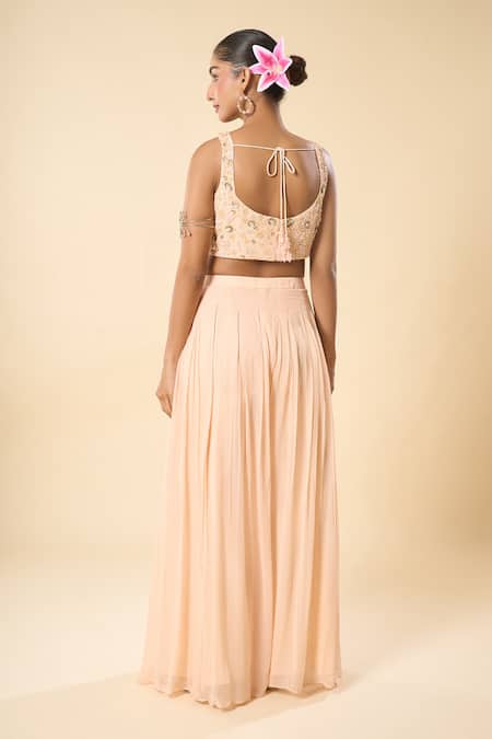 Samyukta Singhania Hand Embroidered Blouse Palazzo Set 