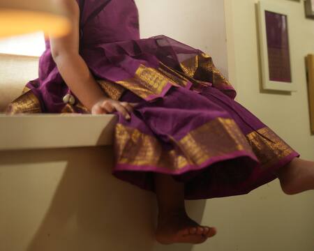 Love The World Today_Purple Cotton, Silk Anagha Peplum Tunic And Sharara Set  _Online_at_Aza_Fashions