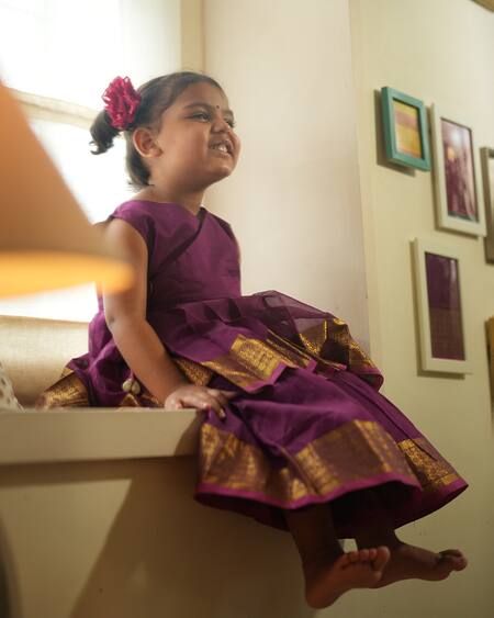 Buy_Love The World Today_Purple Cotton, Silk Anagha Peplum Tunic And Sharara Set  _Online_at_Aza_Fashions