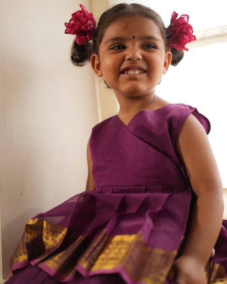 Shop_Love The World Today_Purple Cotton, Silk Anagha Peplum Tunic And Sharara Set  _Online_at_Aza_Fashions