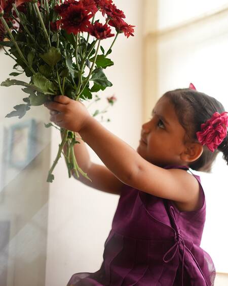 Buy_Love The World Today_Purple Cotton, Silk Anagha Peplum Tunic And Sharara Set  