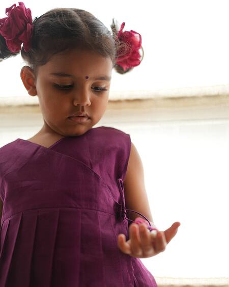 Shop_Love The World Today_Purple Cotton, Silk Anagha Peplum Tunic And Sharara Set  