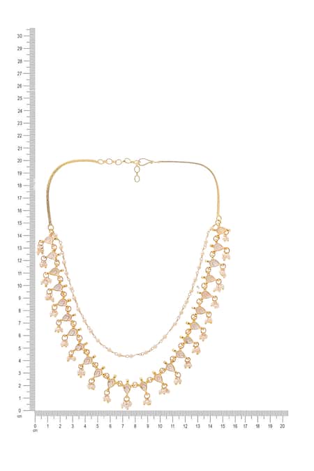 Ruby Raang Kundan & Pearl Embellished Necklace 