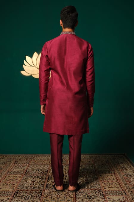 Niloufer By Aasif Ally Silk Zardozi Handwork Kurta & Pant Set 