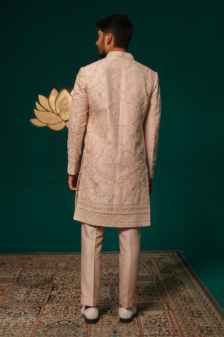Niloufer By Aasif Ally Zardozi & Cutdana Handwork Sherwani & Pant Set 