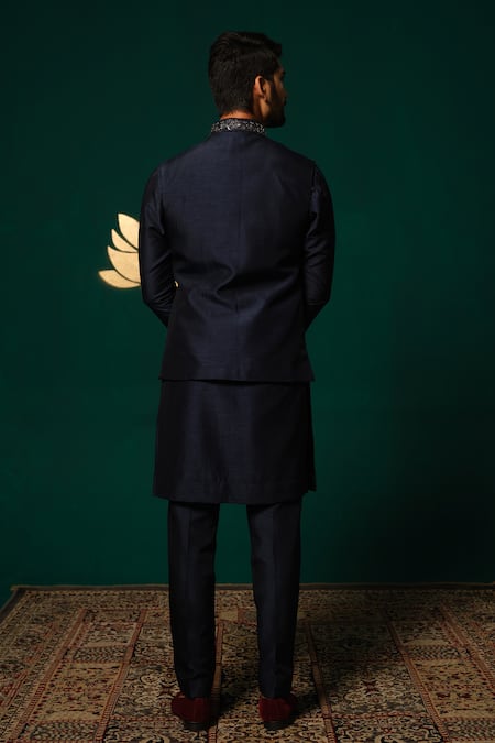 Niloufer By Aasif Ally Zardozi & Cut Dana Embroidered Nehru Jacket Set 