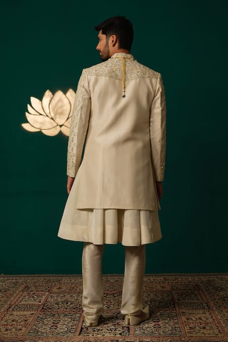 Niloufer By Aasif Ally Zardozi & Sequence Handwork Sherwani Set 