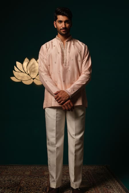 Niloufer By Aasif Ally Zardozi Handwork Short Kurta & Pant Set 