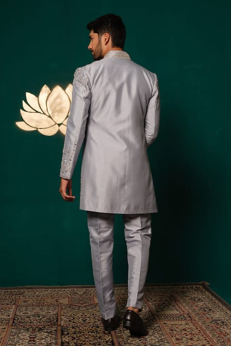 Niloufer By Aasif Ally Zardozi & Cut Dana Handwork Sherwani Set 