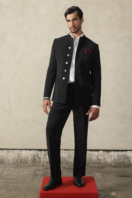 Tisa - Men Structured Bandhgala Set  