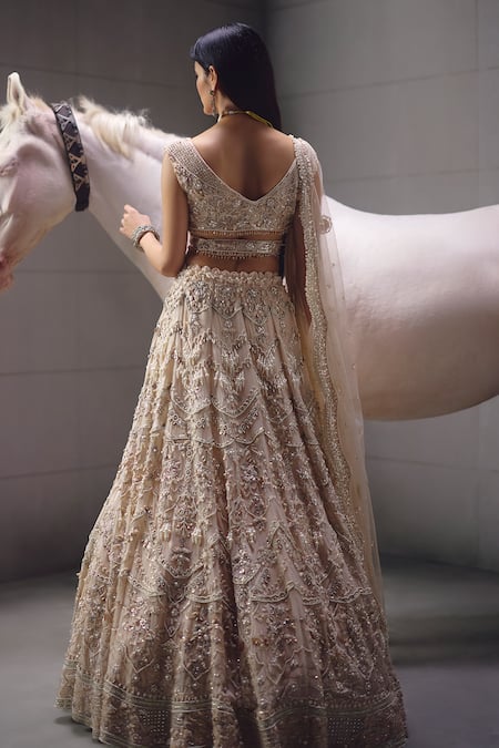 Awigna Ivory Bridal Embroidered Lehenga Set 