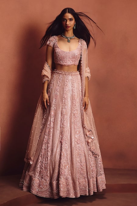 Awigna Pink Embellished Lehenga Set 