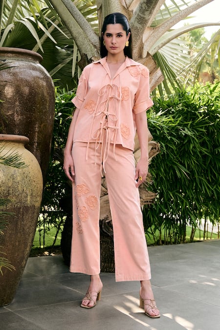 Kay Kay Faye Tie-up Shirt & Pant Co-ord Set 