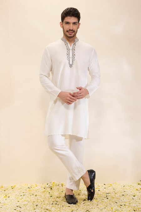 Neha Gursahani Hand Embroidered Kurta & Narrow Pant Set 