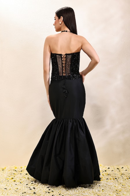 Neha Gursahani Embroidered Corset & Balloon Skirt 