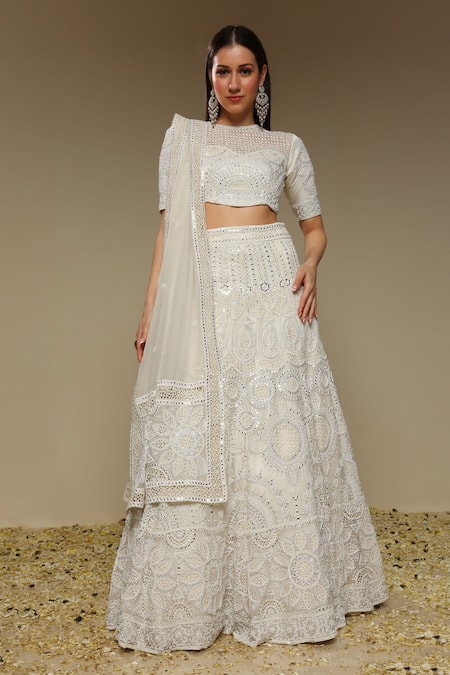 Neha Gursahani Embroidered Lehenga, Blouse & Dupatta Set 
