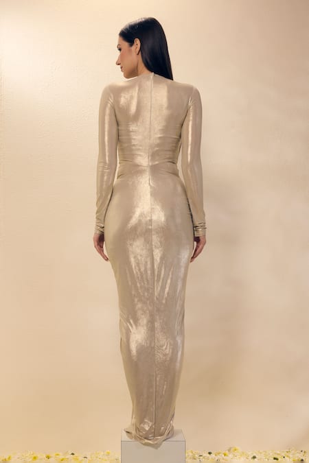 Neha Gursahani Lycra Draped Gown 