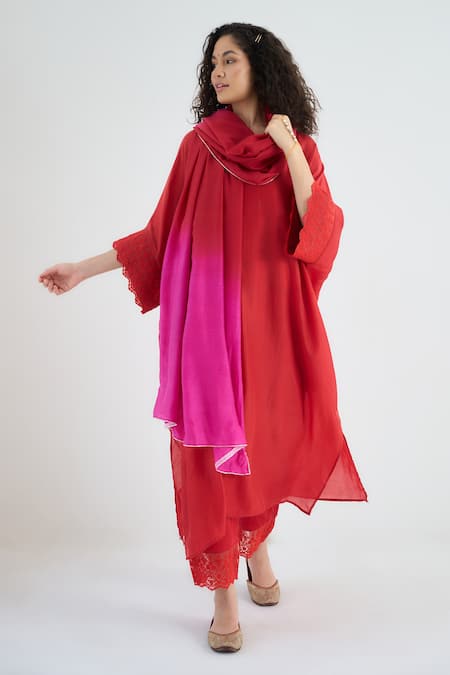 RAAS LIFE Angela Lace Work Kaftan Pant Set 