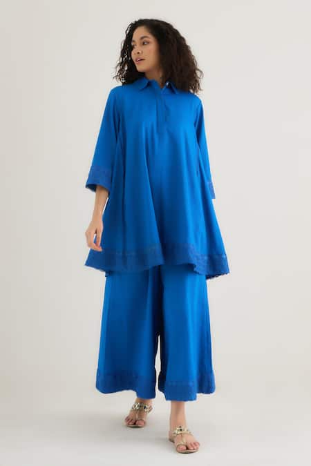 RAAS LIFE Bluebell Lace Work Tunic & Pant Set 