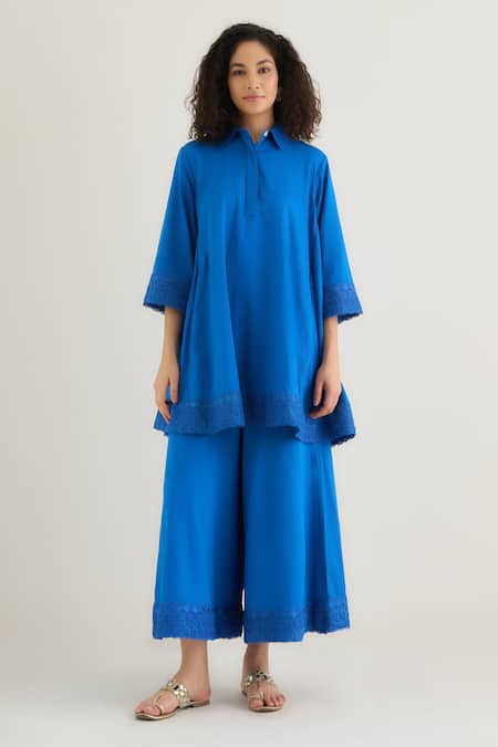 RAAS LIFE Bluebell Lace Work Tunic & Pant Set 